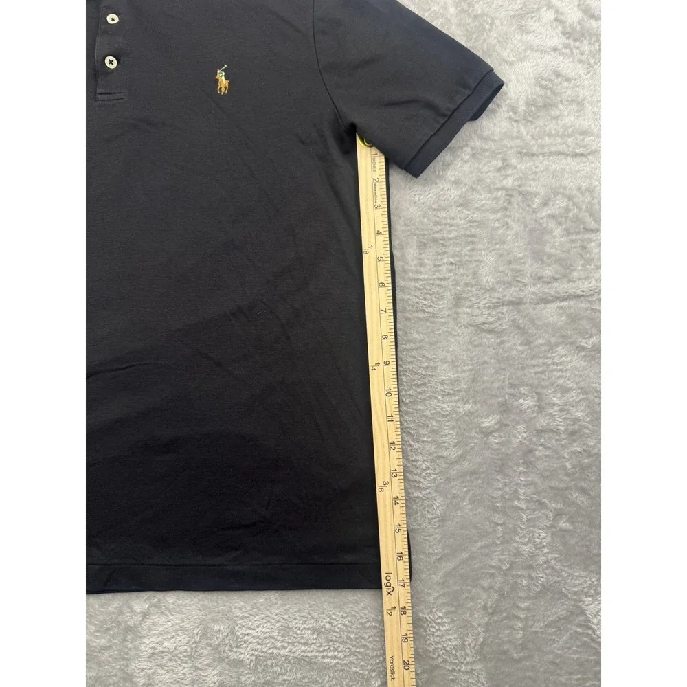 Polo Ralph Lauren Black Classic Fit Multicolored Pony Soft Cotton Polo Shirt Med